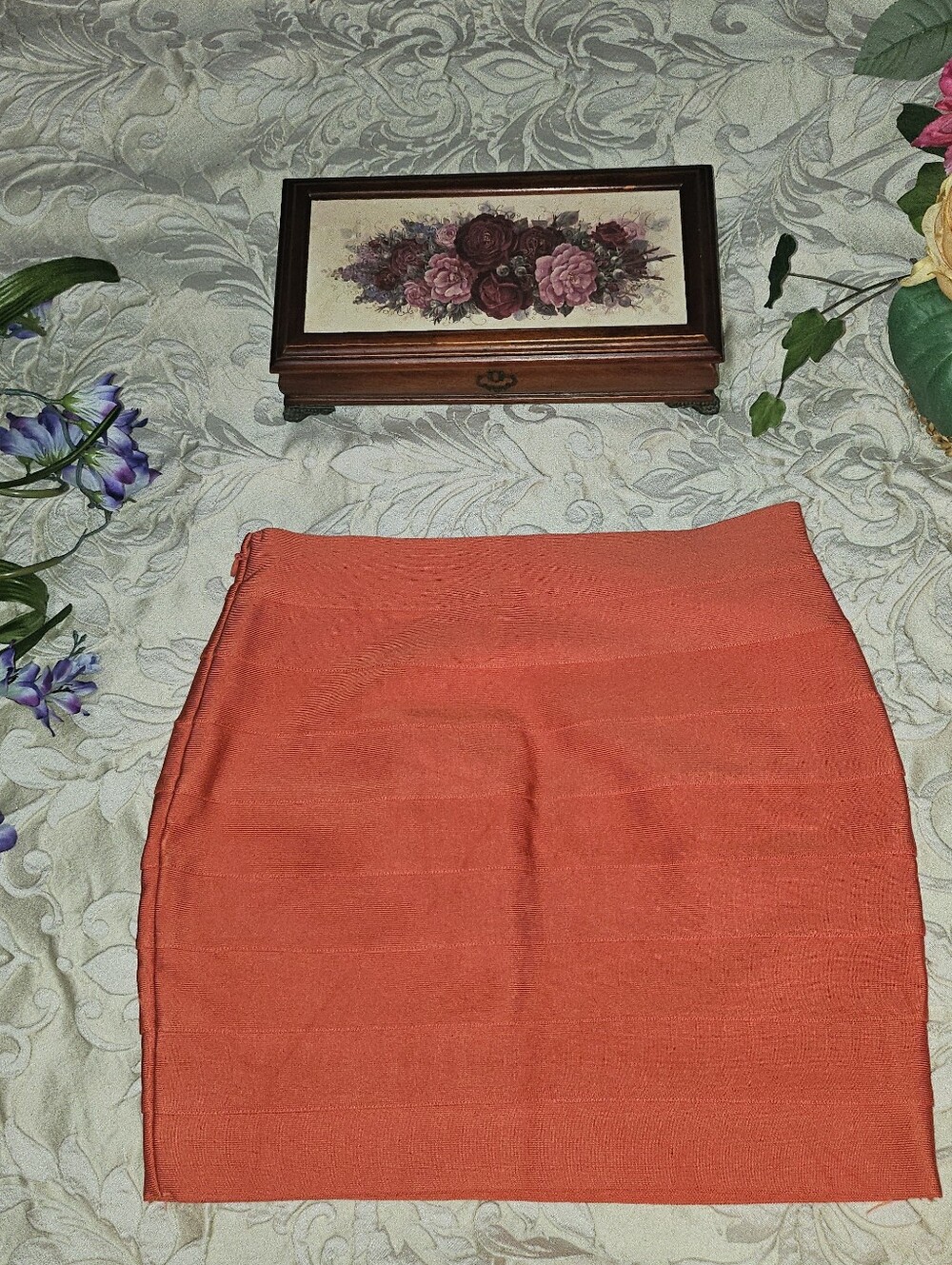 Forever 21 x Herve Leger Coral Orange Bandage Mini Skirt